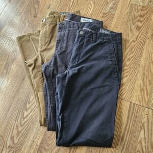 Lot 3 Bonobos Pants Mens 32x34 Gray Chino Slim Straight Mid Rise Cotton Casual